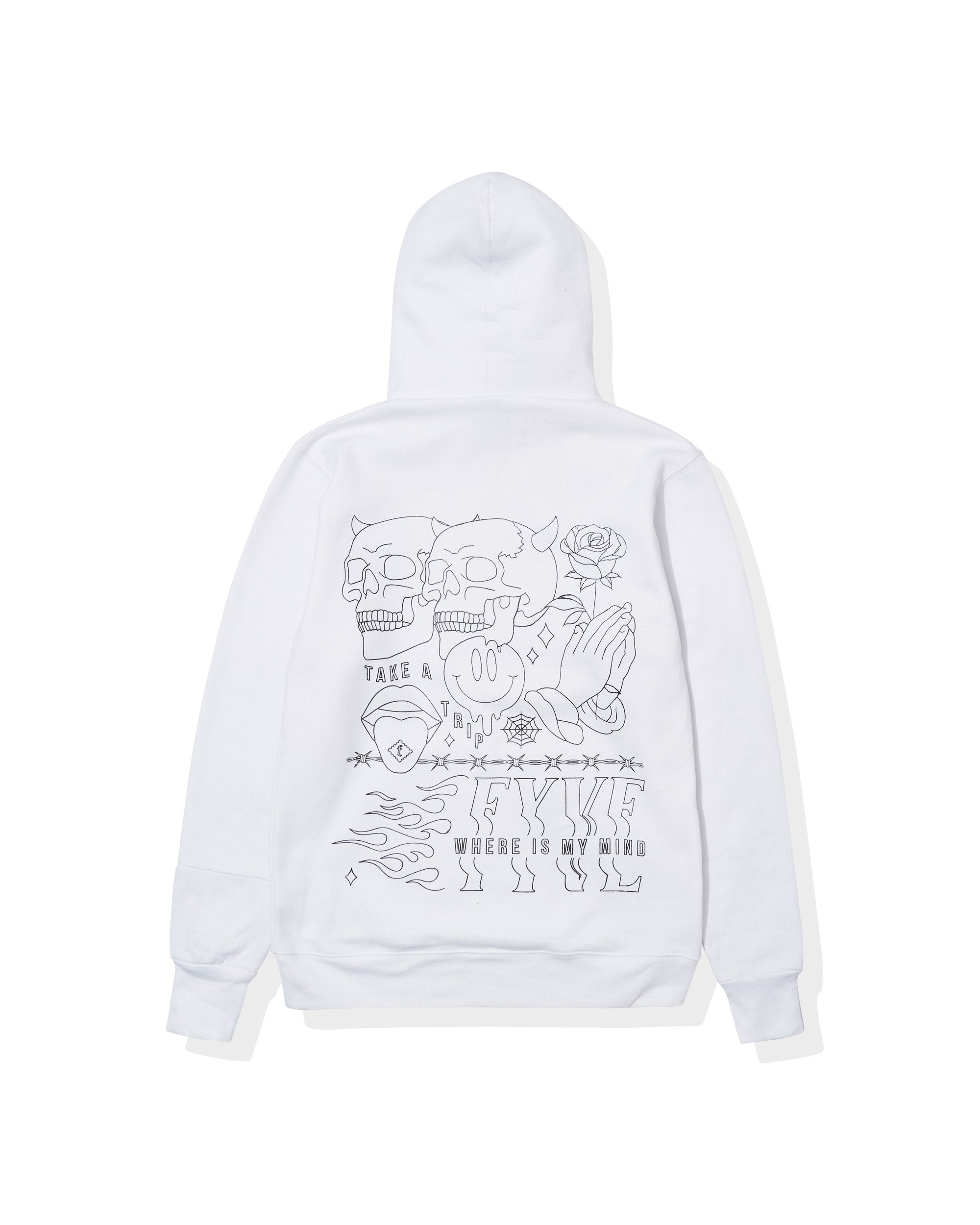 White Hoody Attached Facemask