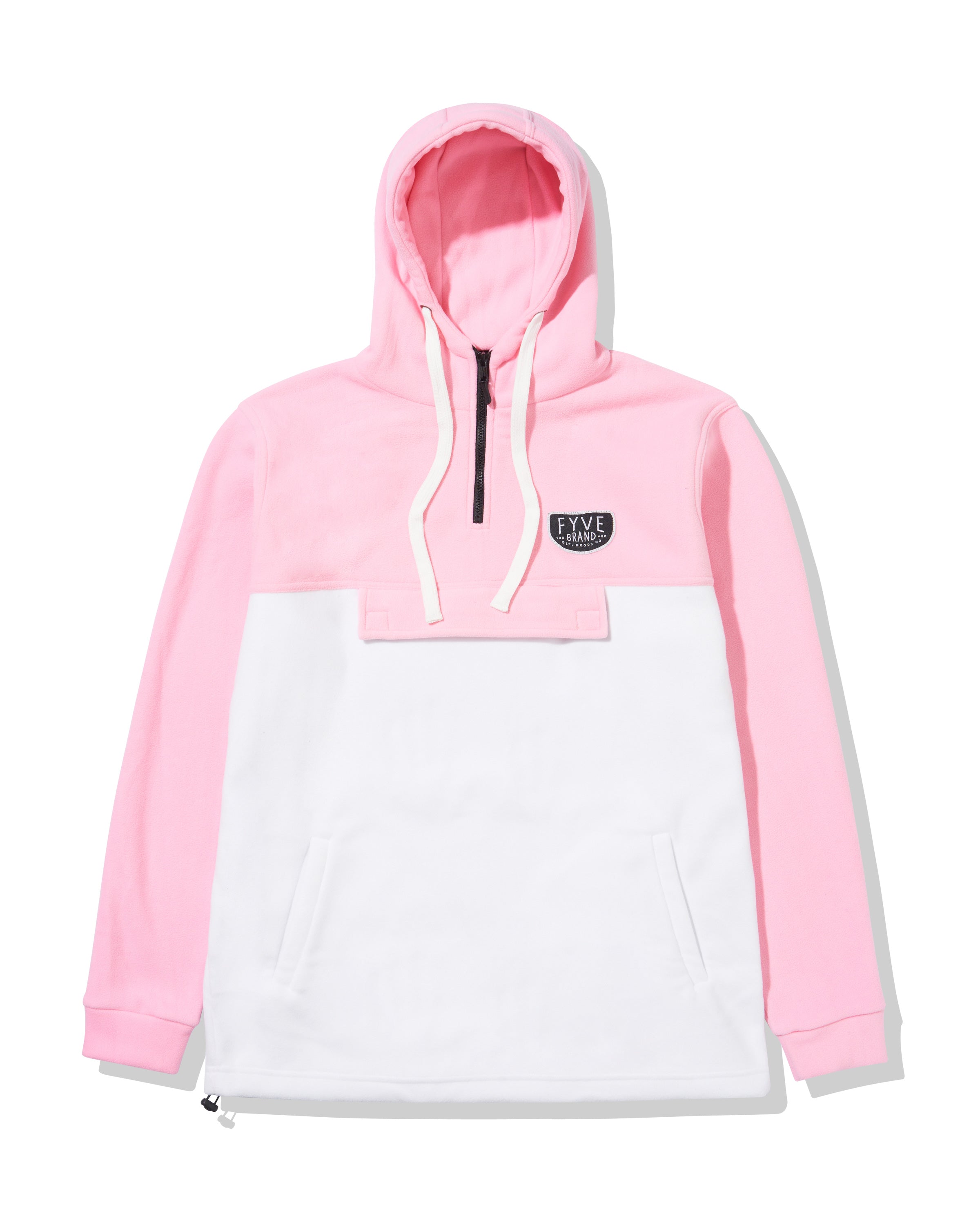 Pink/White Classic Fleece Hoodie