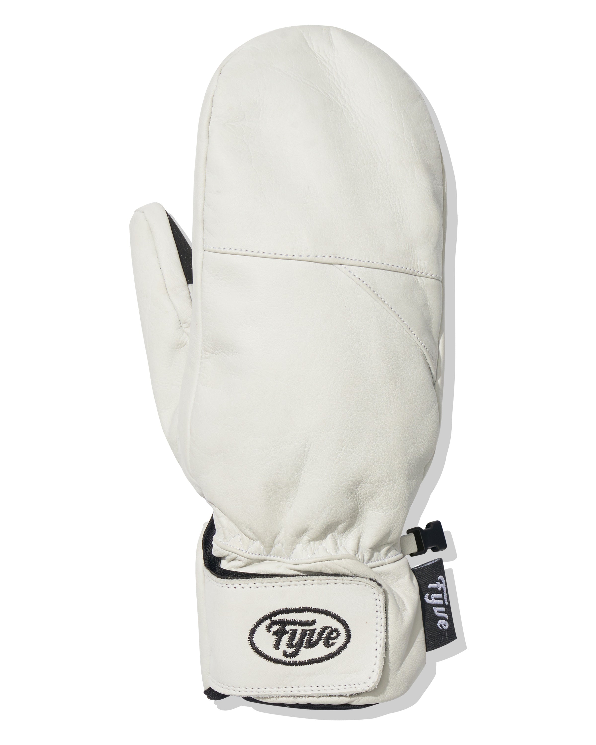 White Leather Mitts with Velcro Wrist