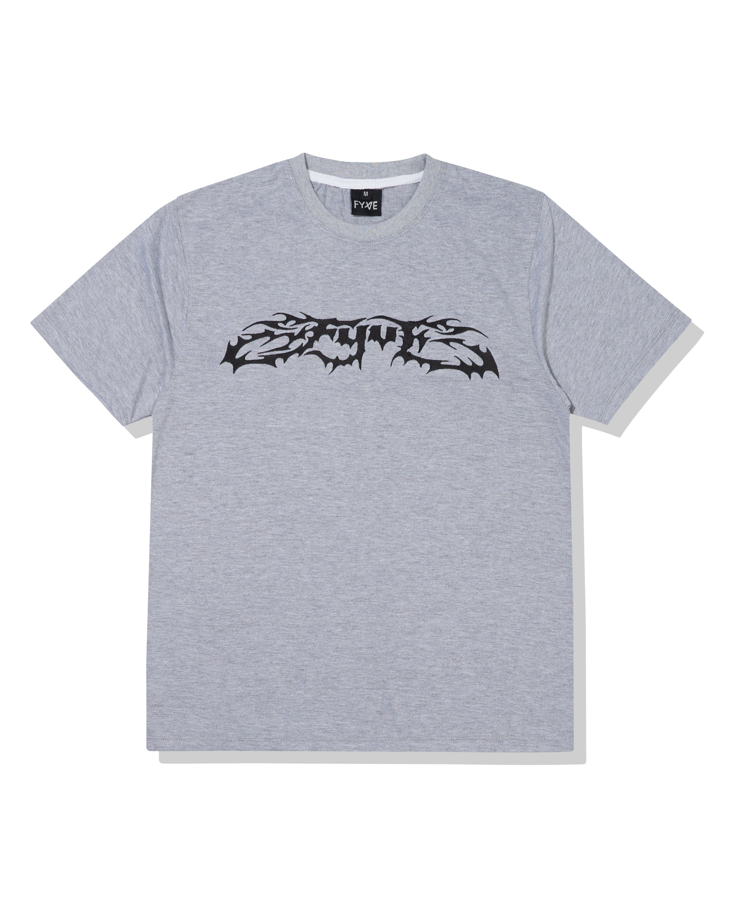 Grey Embroidered Metal Tee
