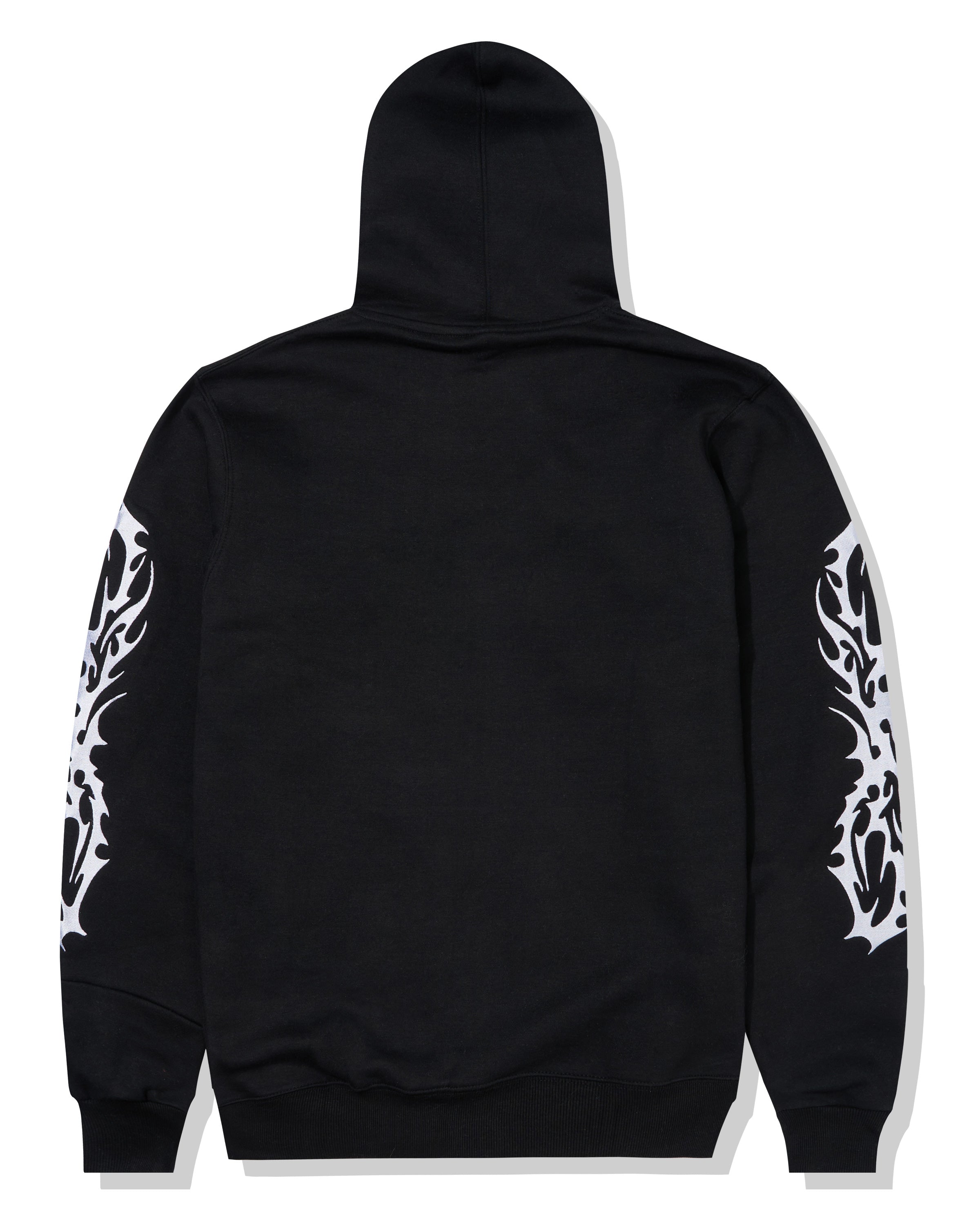 Black Embroidered Metal Hoodie