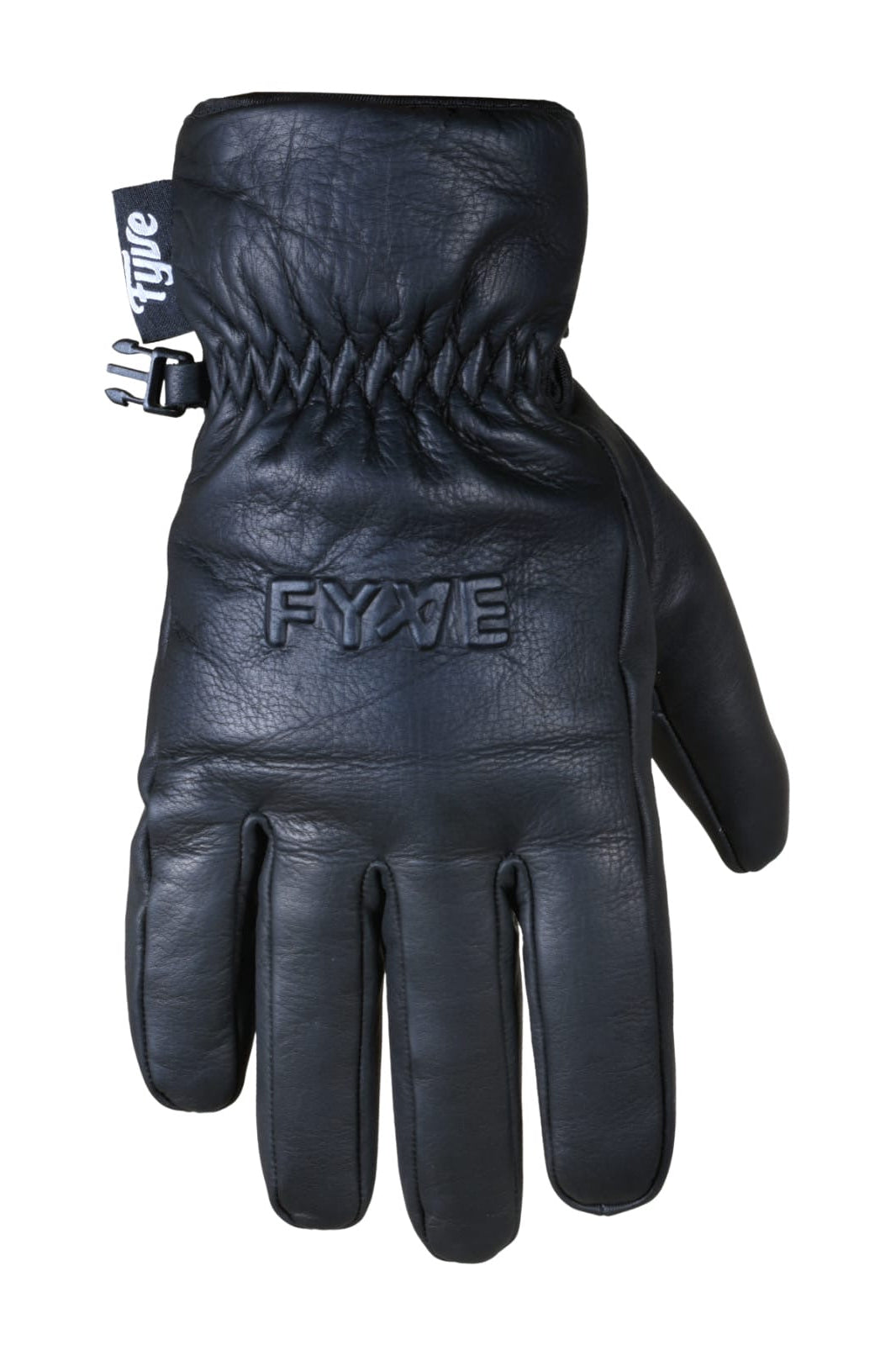 Rigger Style Black Leather Embossed Glove