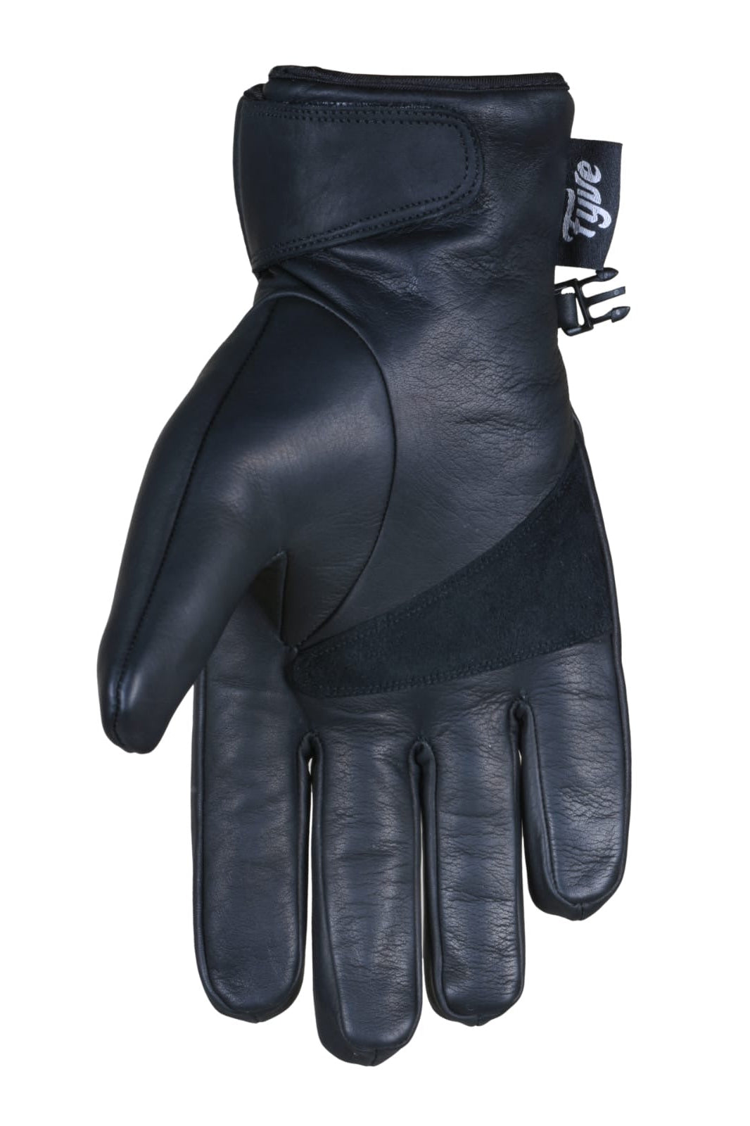 Rigger Style Black Leather Embossed Glove