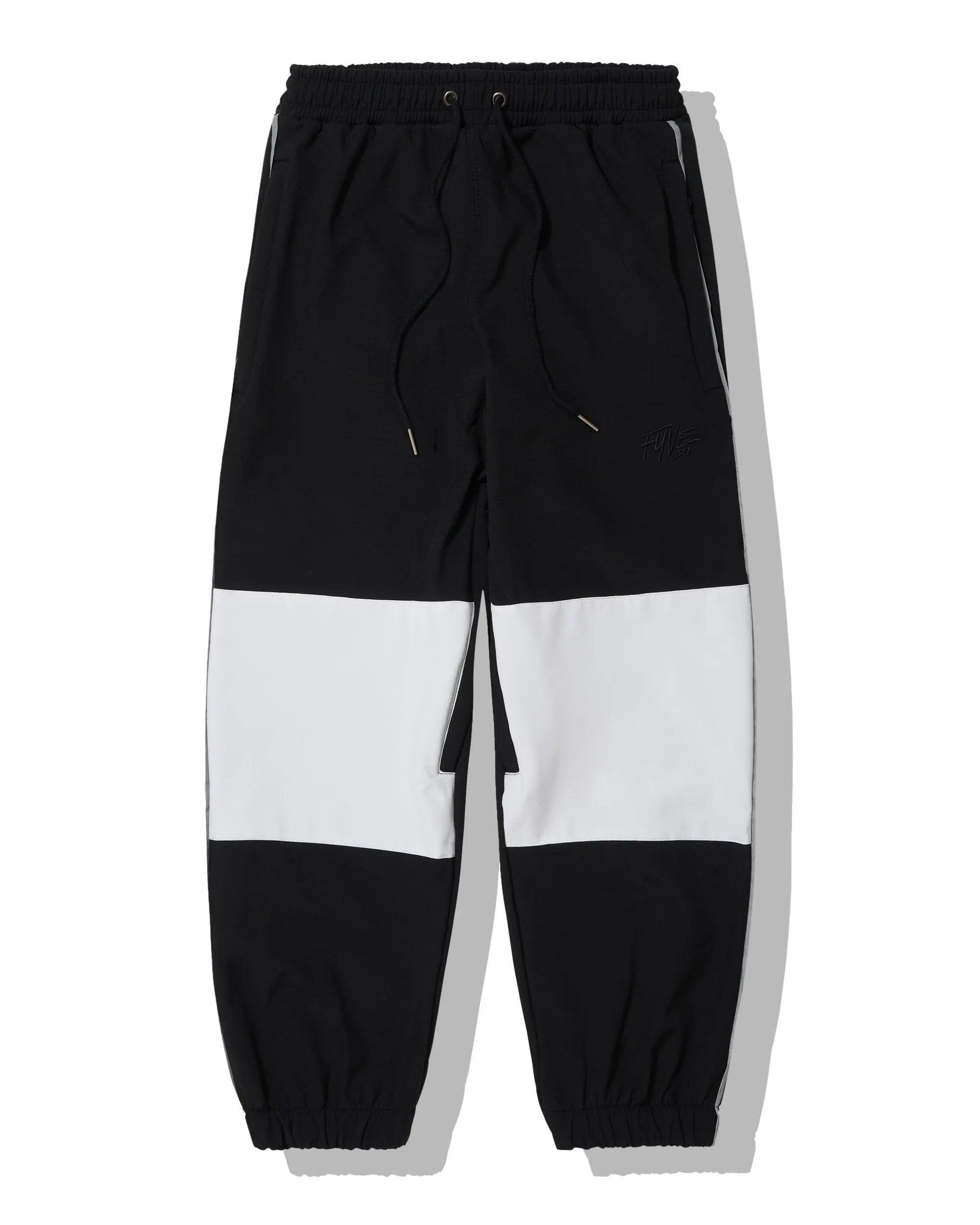 Black/White Reflective Knees Baggy + 2 inches