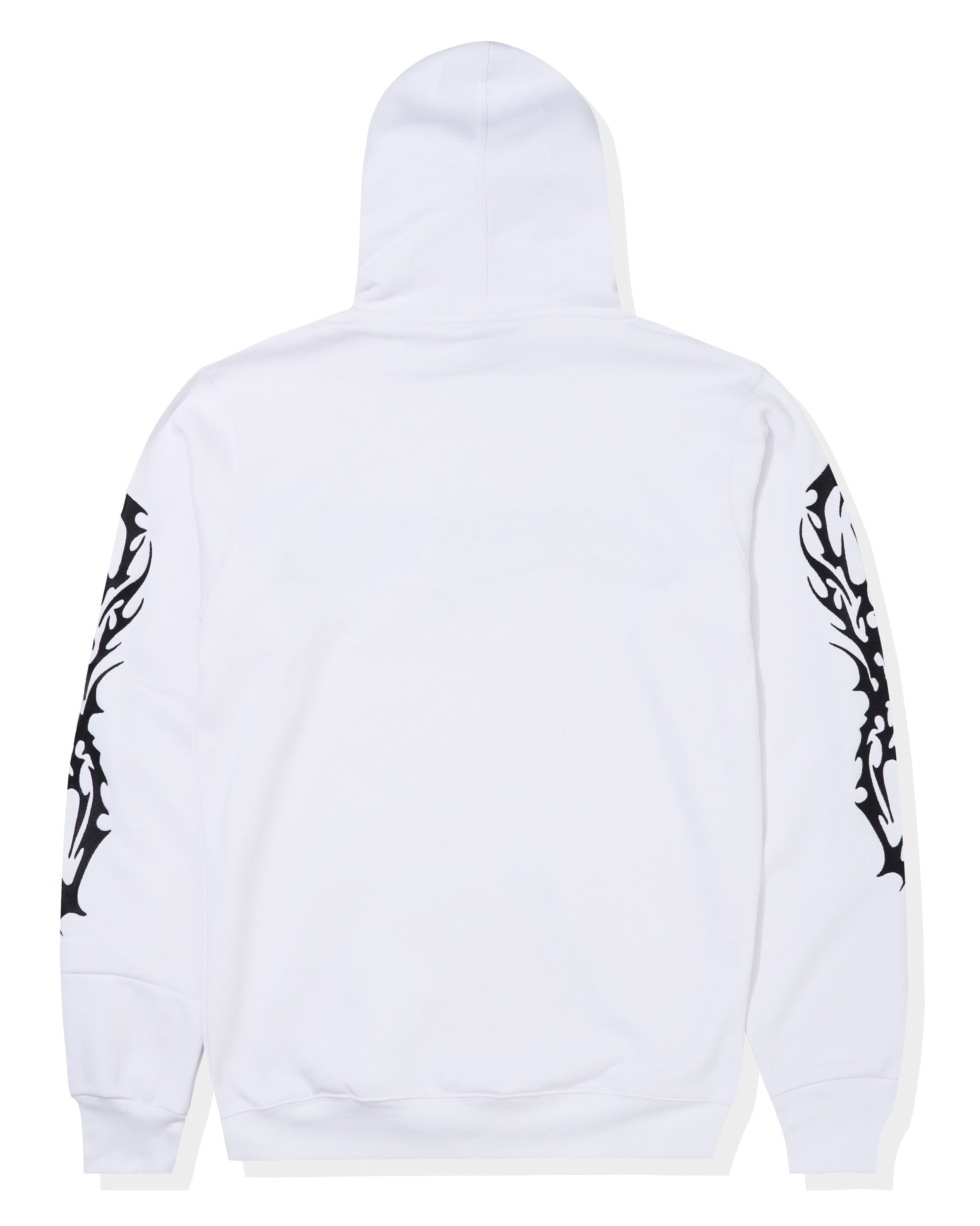 White Embroidered Metal Hoodie