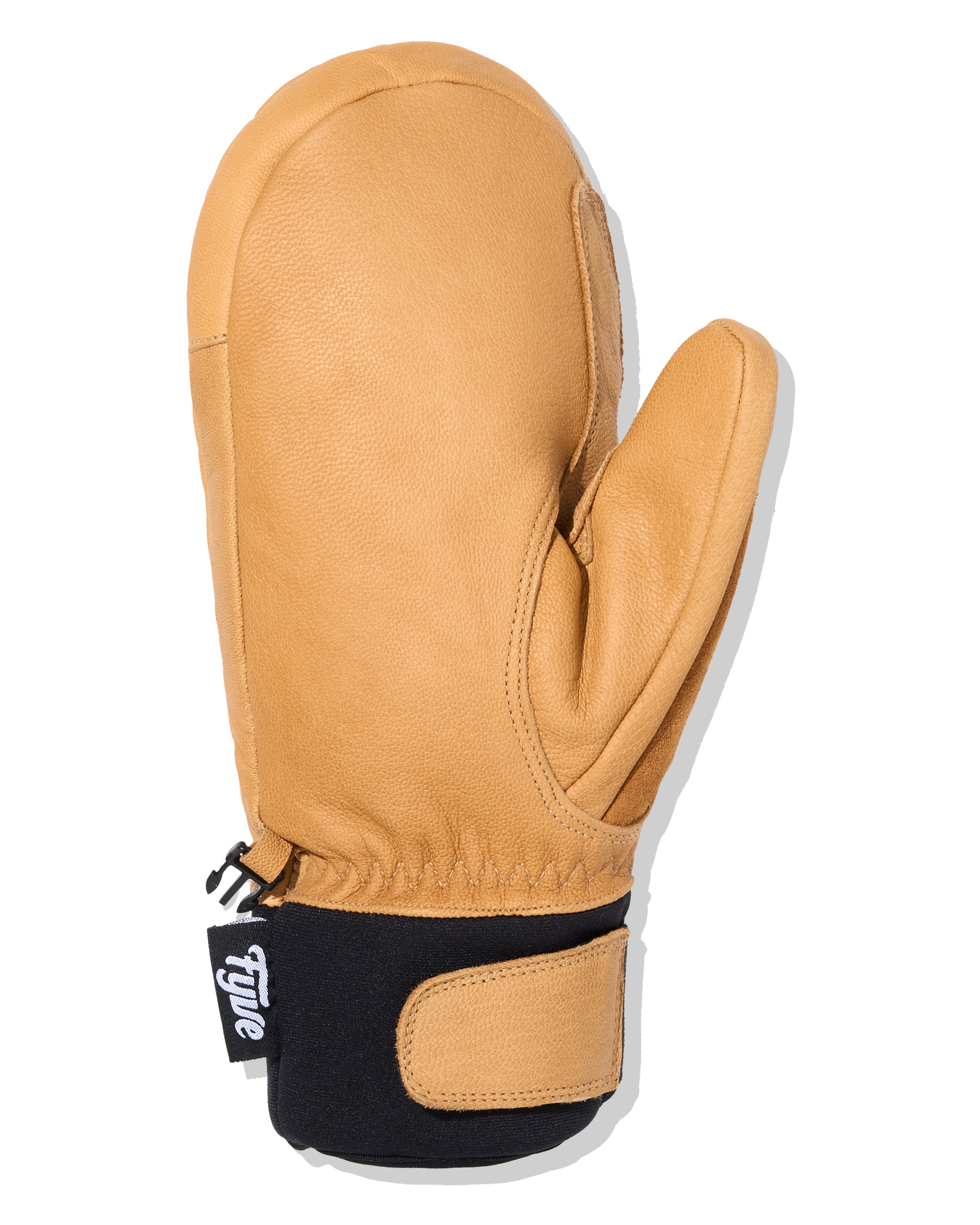 Rigger Style Tan Leather Embossed Mitt - Neoprene Wrist