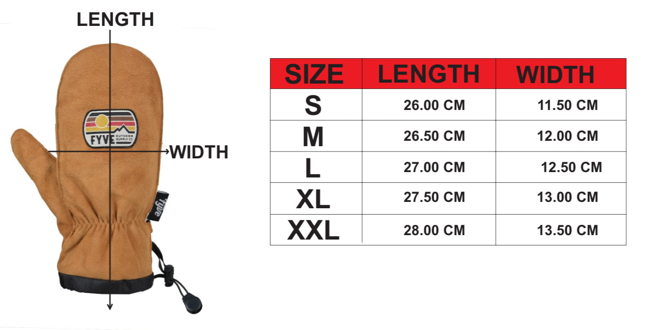 Rigger Style Tan Leather Embossed Mitt - Leather Wrist